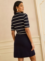 Love & Roses Navy Short Sleeve Knitted Mini Dress - Image 4 of 4