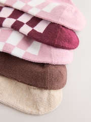 Pink Checkerboard Baby Socks 5 Pack - Image 3 of 3