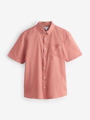Rust Red Short Sleeve Regular Fit Button Through Shirt - Image 1 of 1