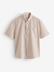 Stone Short Sleeve Linen Blend Regular Fit Shirt - Image 1 of 1