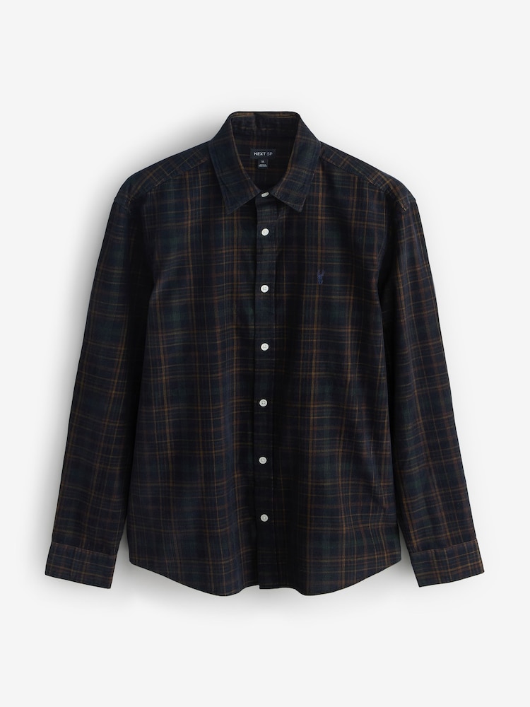 Navy Long Sleeve Check Shirt - Image 1 of 1