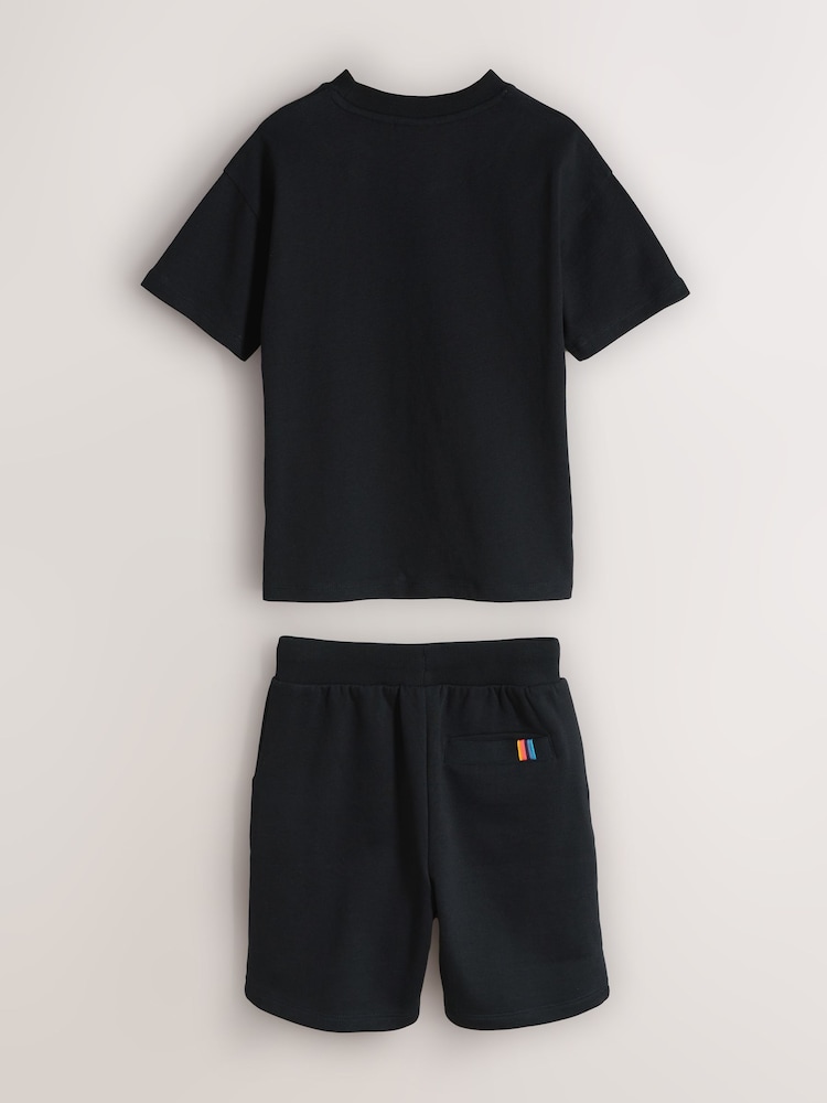 Paul Smith Junior Graphic Black T-Shirt and Shorts Set - Image 2 of 7