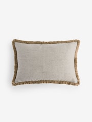 وسادة كرسي من خيوط نسيج متعاكسة مزيّنة بفرنشات - صورة 3 من 3