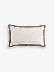 وسادة كرسي من خيوط نسيج متعاكسة مزيّنة بفرنشات - صورة 2 من 2