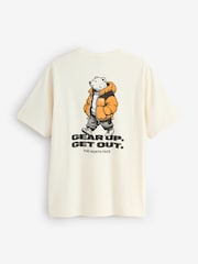 The North Face Cream The North Face Street Bear Back Print T-Shirt - Image 2 of 2