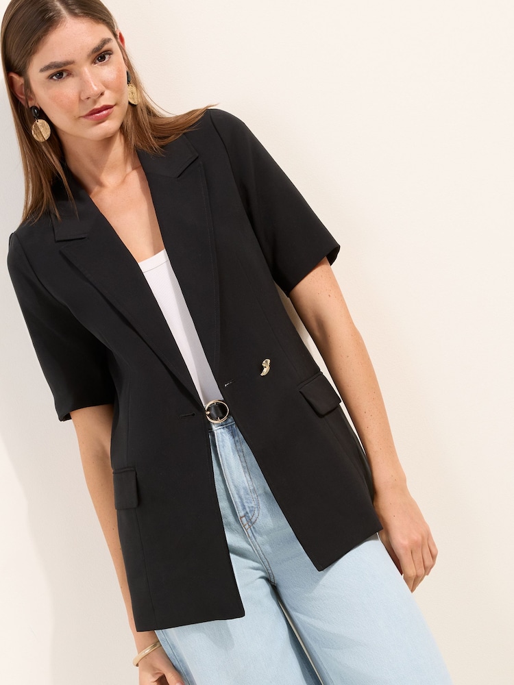 Friends Like These Black Short Sleeve Blazer - Image 2 of 4