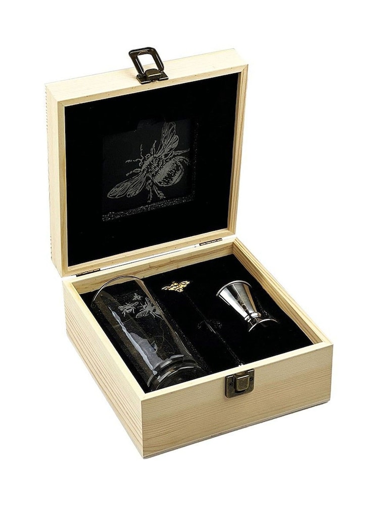 Selbrae House Clear Silver Bee Highball Drinks Set - Image 3 of 3