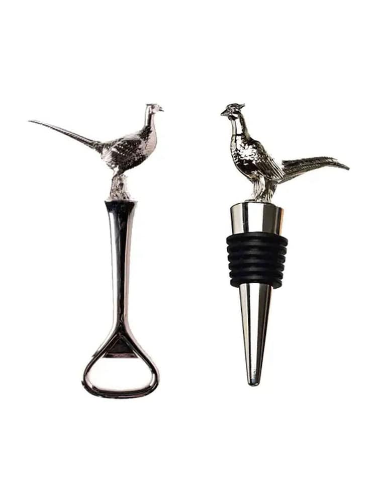 Selbrae House Silver Pheasant Bottle Opener and Stopper Duo - Image 1 of 5 Selbrae House Silver Pheasant Bottle Opener and Stopper Duo - Image 1 of 5
