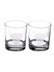 Selbrae House Set of 2 Clear Highland Cow Glass Tumblers - Image 3 of 4