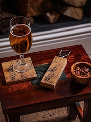 Selbrae House Silver Shooting Oak Coaster & Drinks Gift Set - Image 2 of 5