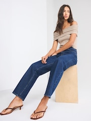 Abercrombie & Fitch Blue Loose High Rise Jeans - Image 3 of 8