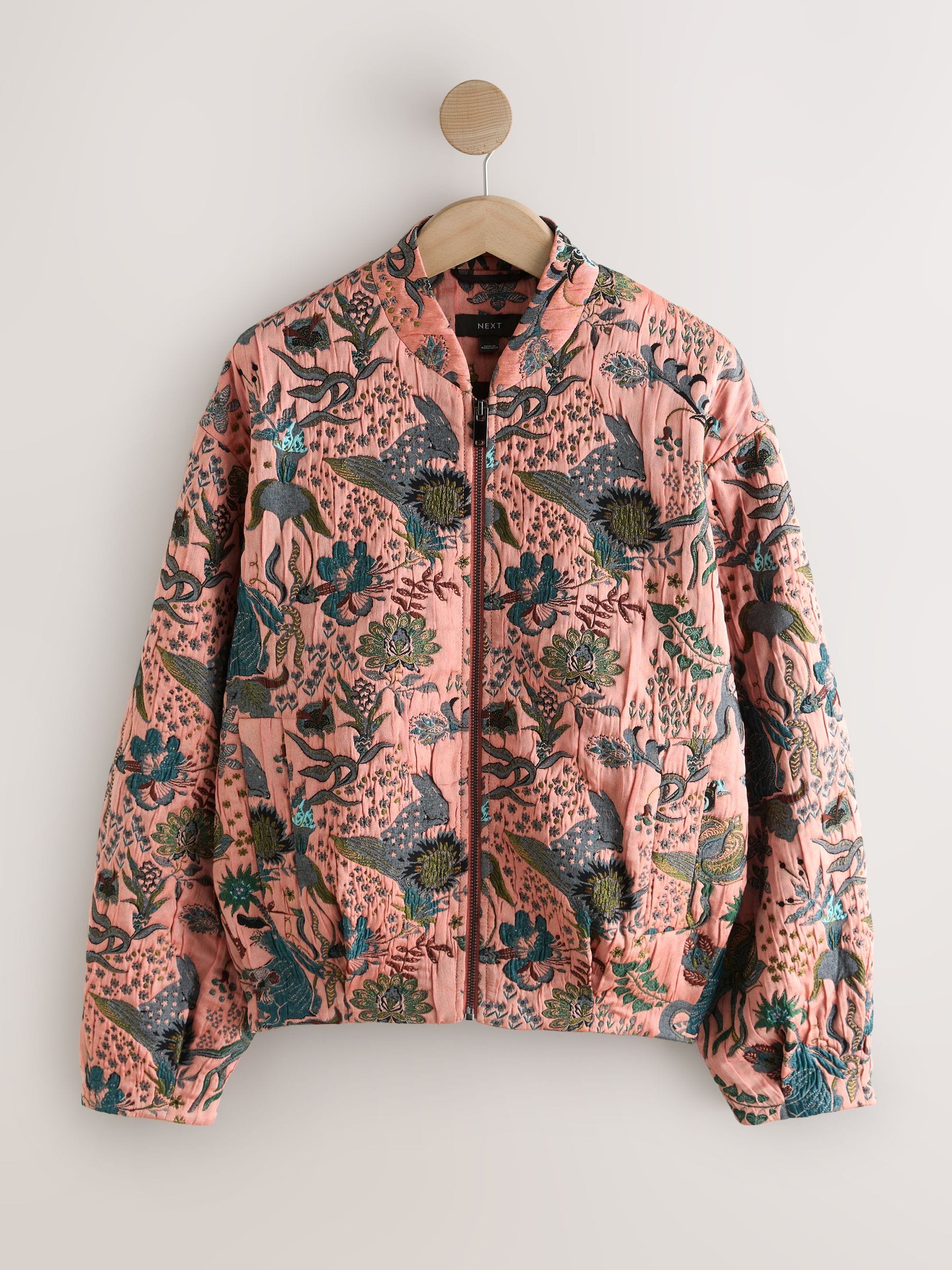 Buy Pink Floral Jacquard Bomber Jacket from the Next UK online shop