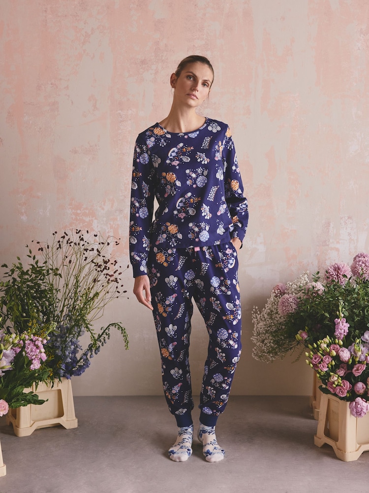 Cath Kidston Navy Cotton Twosie Pyjamas - Image 1 of 9