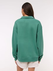 Moletom verde Abercrombie & Fitch com gola meio zíper - Imagem 2 de 7