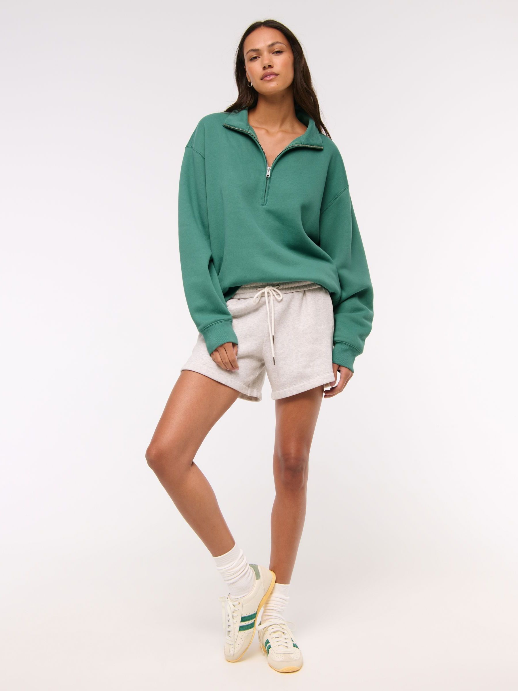 Buy Abercrombie & Fitch Green Half Zip Collar Sweatshirt from Next