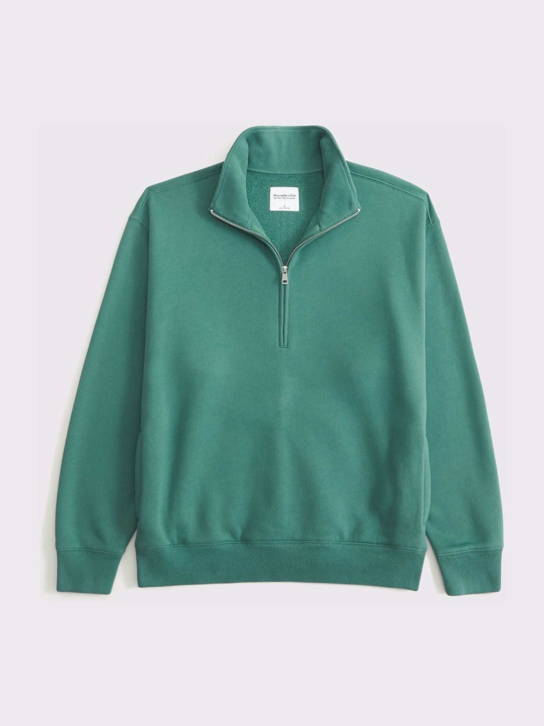 Buy Abercrombie & Fitch Green Half Zip Collar Sweatshirt from Next