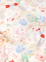 Cath Kidston Cream/Red Love Notes Valentines Heart Print Cotton Jersey Pyjamas - Image 14 of 14