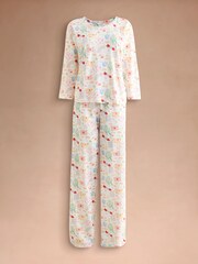 Cath Kidston Cream/Red Love Notes Valentines Heart Print Cotton Jersey Pyjamas - Image 7 of 9