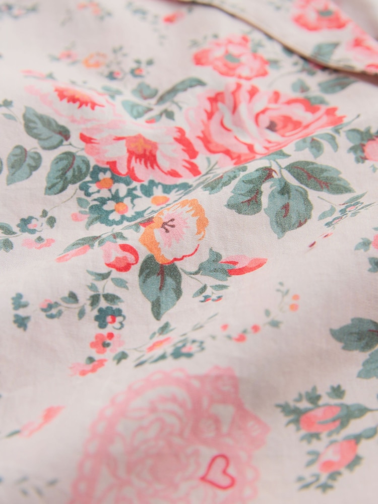 Cath Kidston Cream Hackney Rose Cotton Button Through Frill Woven Pyjamas - Image 10 of 10