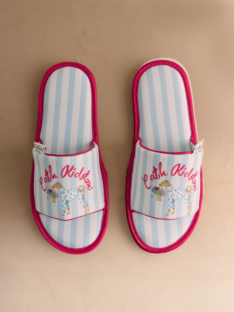 Cath Kidston Blue Stanley Open Toe Slider Slippers - Image 1 of 6