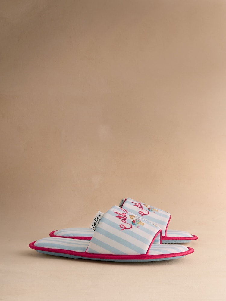 Cath Kidston Blue Stanley Open Toe Slider Slippers - Image 2 of 6