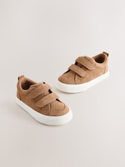 Brown Suede Standard Fit (F) Two Strap Touch Fastening Trainers - Image 1 of 5