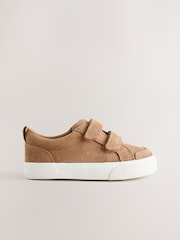Brown Suede Standard Fit (F) Two Strap Touch Fastening Trainers - Image 2 of 5