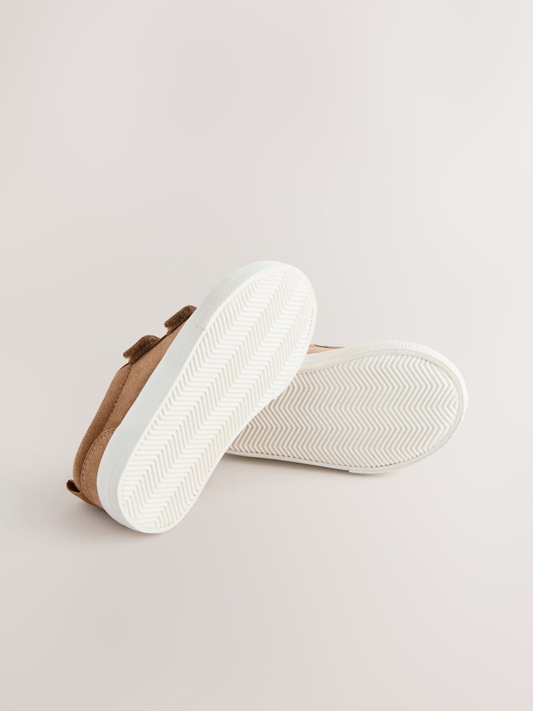 Brown Suede Standard Fit (F) Two Strap Touch Fastening Trainers - Image 5 of 5