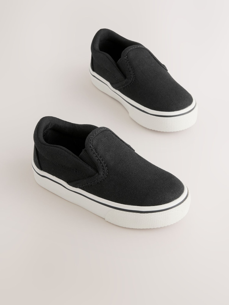 Black Standard Fit (F) Slip On Trainers - Image 1 of 5
