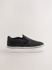 Black Standard Fit (F) Slip On Trainers - Image 2 of 5