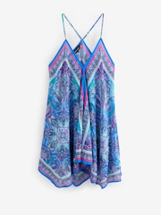 Sosandar Blue Scarf Print Hanky Hem Dress - Image 1 of 1