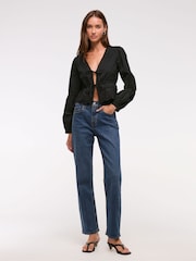 Abercrombie & Fitch High Rise Vintage Straight Jeans - Imagem 4 de 7