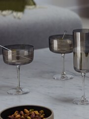 LSA International Set of 2 Grey Lunar Champagne and Cocktail Glasses 230ml - Image 1 of 4
