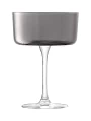 LSA International Set of 2 Grey Lunar Champagne and Cocktail Glasses 230ml - Image 2 of 4