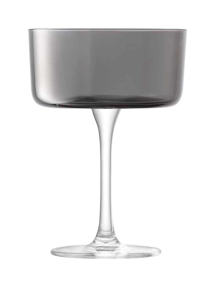 LSA International Set of 2 Grey Lunar Champagne and Cocktail Glasses 230ml - Image 2 of 4