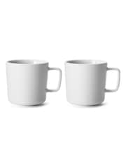 LSA International Set of 2 White Collective Mugs 370ml - Image 2 of 4