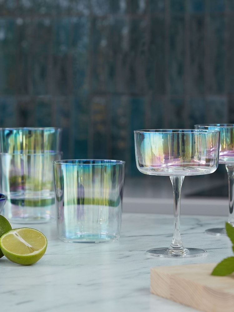 LSA International Set of 2 Mother of Pearl Iridescence Cocktail Glasses 230ml - Image 1 of 4 LSA International Set of 2 Mother of Pearl Iridescence Cocktail Glasses 230ml - Image 1 of 4