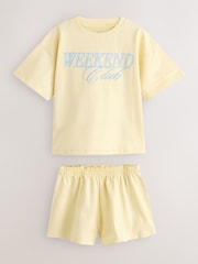 Yellow/Blue slogan - Короткая пижама 3 пачкой (3-16лет) - Изображение 3 4