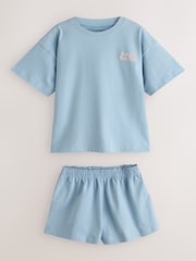 Yellow/Blue slogan Short Pyjamas 3 Pack (3-16yrs) - Image 6 of 8