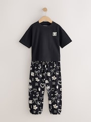 أسود/بيج فاتح - مجموعة من 2 بيجامات ببنطلونات رياضية (3-16 سنة) - Image 6 of 11