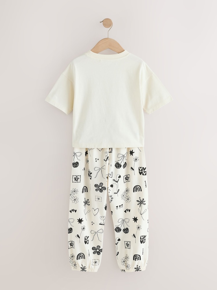 Black/Ecru Jogger Pyjamas 2 Pack (3-16yrs) - Image 9 of 9