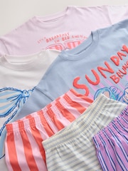 Orange/Pink Wide Leg Pyjamas 3 Pack (3-16yrs) - Image 10 of 11