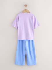 Pink/Lilac Slogan Wide Leg Pyjamas 3 Pack (3-16yrs) - Image 3 of 7