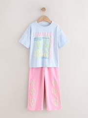 Pink/Lilac Slogan Wide Leg Pyjamas 3 Pack (3-16yrs) - Image 4 of 7