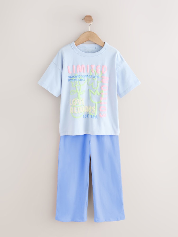 Lot De 2 Pyjamas Legging Next – Noir/violet – Taille 8 Ans – Neuf Avec étiquettes