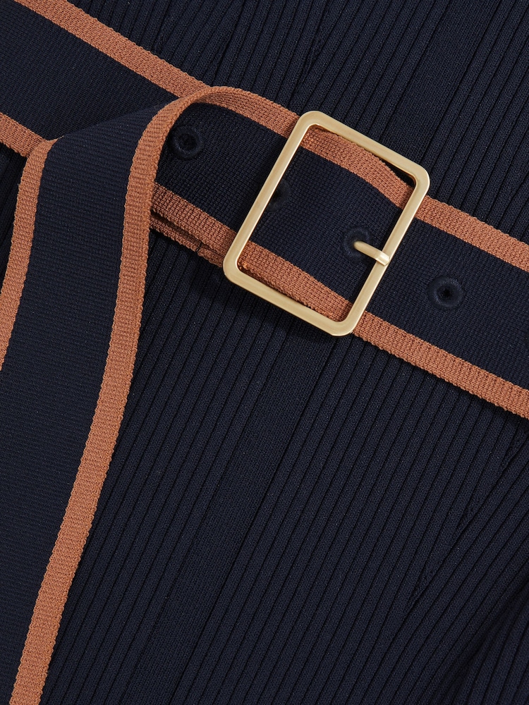 Reiss Navy/Camel Ella Colour-Block Rib-Knit Midi Dress - Image 7 of 7 Reiss Navy/Camel Ella Colour-Block Rib-Knit Midi Dress - Image 7 of 7