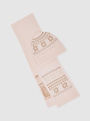 Reiss Farah Fair Isle Hat And Scarf Set With Wool - Bild 2 von 6