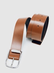 Reiss Tan Iyla Leather Half Keeper Belt - Image 4 of 5