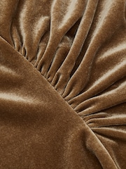 Reiss Gold Scarlett Velvet Drape Sleeveless Top - Image 6 of 6