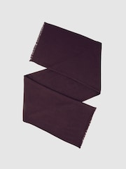 Reiss Burgundy Penny Wool Pleated Scarf - Image 1 of 5
